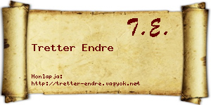 Tretter Endre névjegykártya